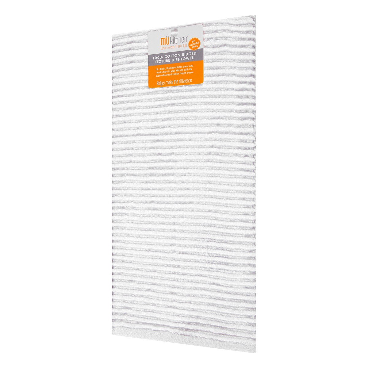 slide 7 of 9, MÜkitchen White 100% Cotton Ridged Texture Dishtowel 1 ea, 1 ct