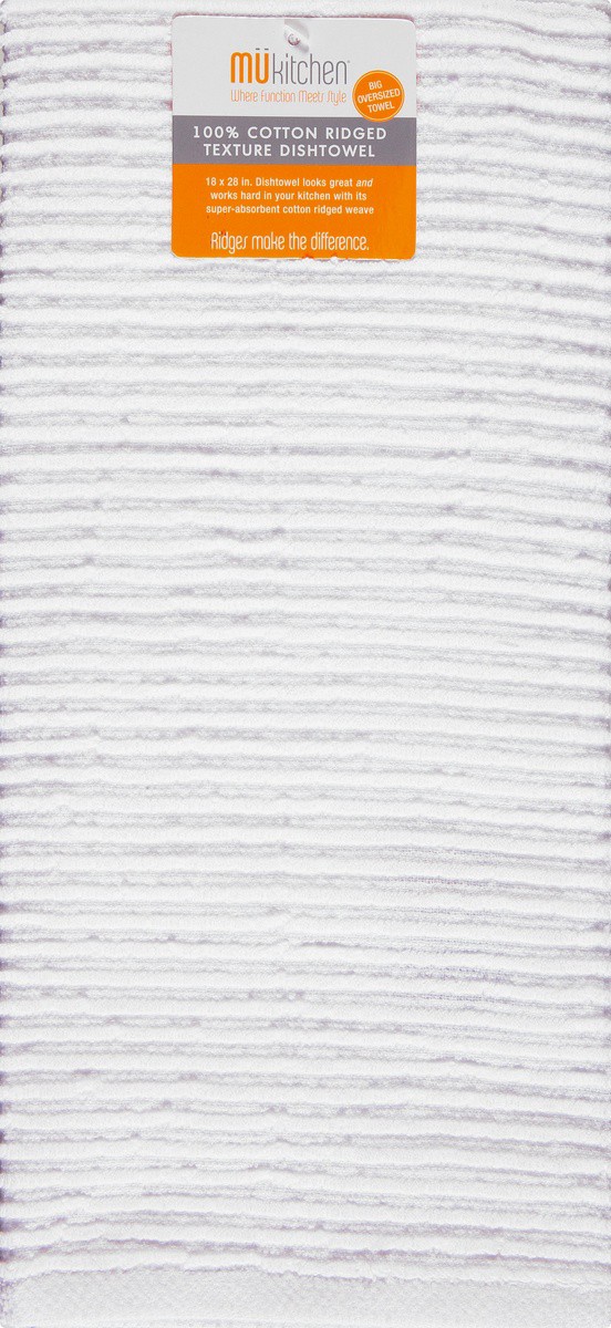 slide 5 of 9, MÜkitchen White 100% Cotton Ridged Texture Dishtowel 1 ea, 1 ct