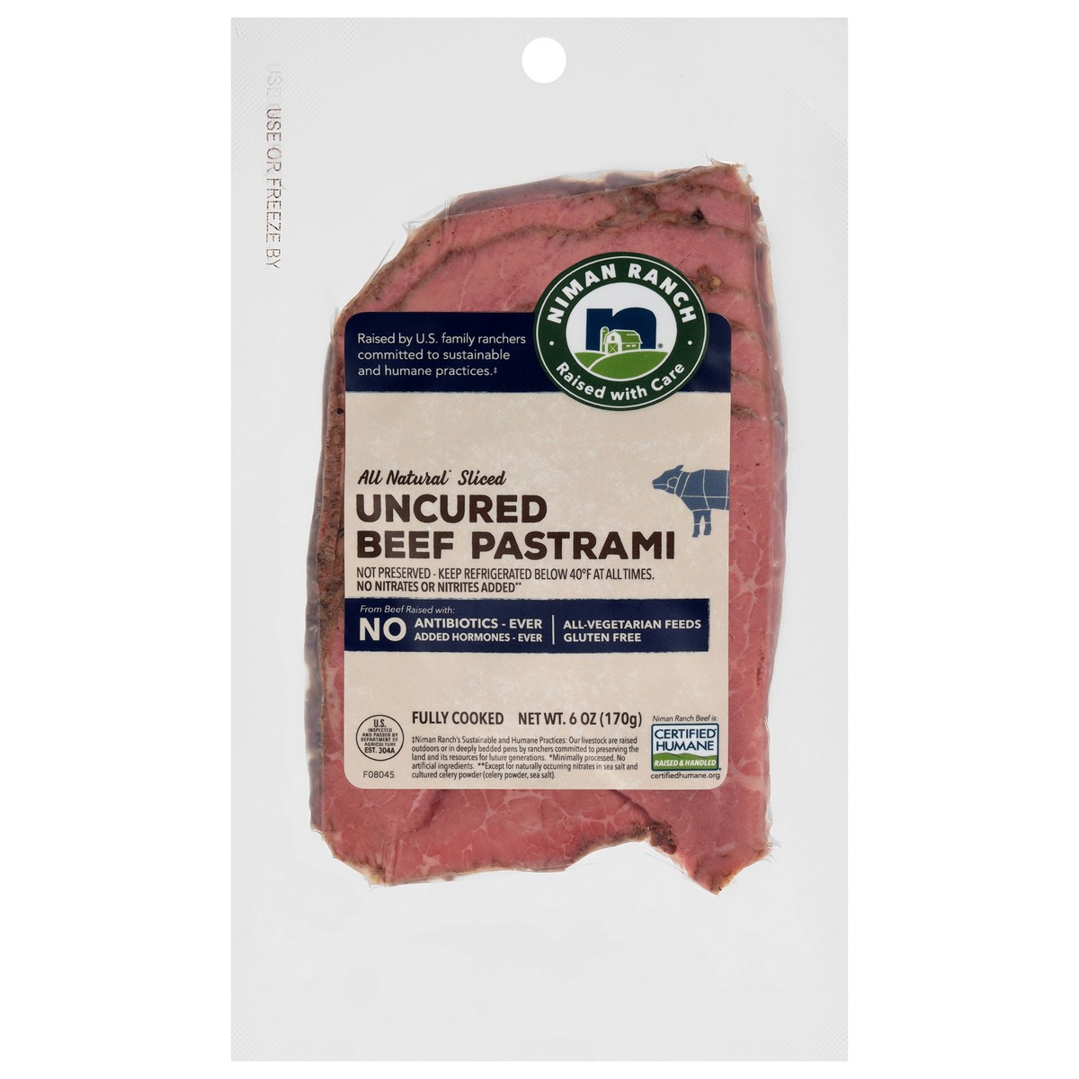 slide 4 of 4, Niman Ranch All Natural Sliced Uncured Beef Pastrami 6 oz, 6 oz