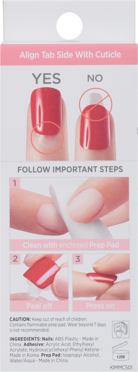 slide 9 of 9, imPRESS Press-On Nails, No Glue Needed, Deep Red, Medium Length, Almond Shape, 33 Ct., 33 ct
