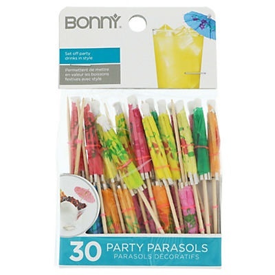 slide 1 of 1, Bonny Bar Party Parasols, 30 ct