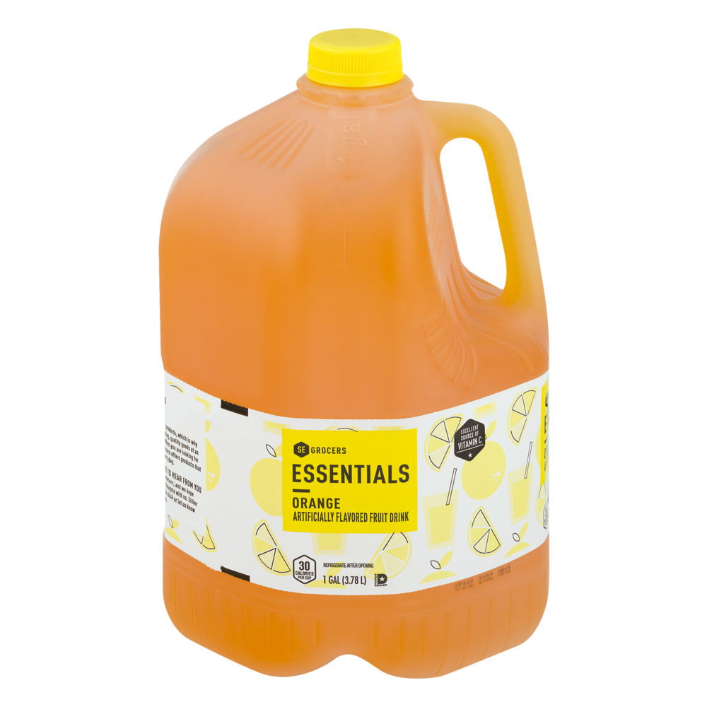 slide 1 of 1, Essentials Fruit Drink Orange - 128 oz, 128 oz