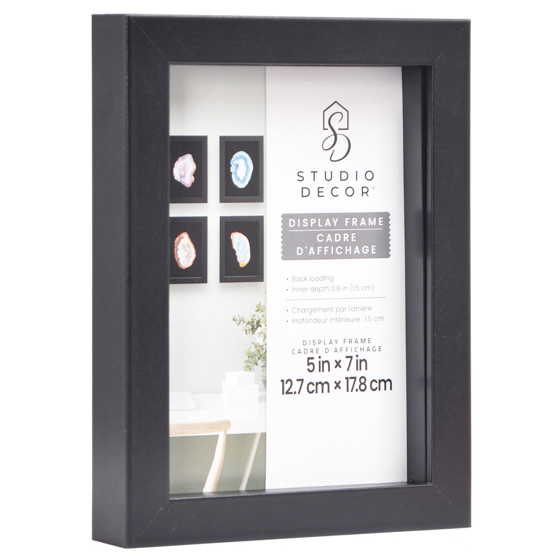 slide 5 of 7, 4 Pack 5" X 7" Black Back Loading Shadow Box By Studio Decor, 5 in x 7 in