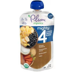 Plum Organics Mighty 4 Sweet Potato, Blueberry, Millet & Greek Yogurt Tots Snack
