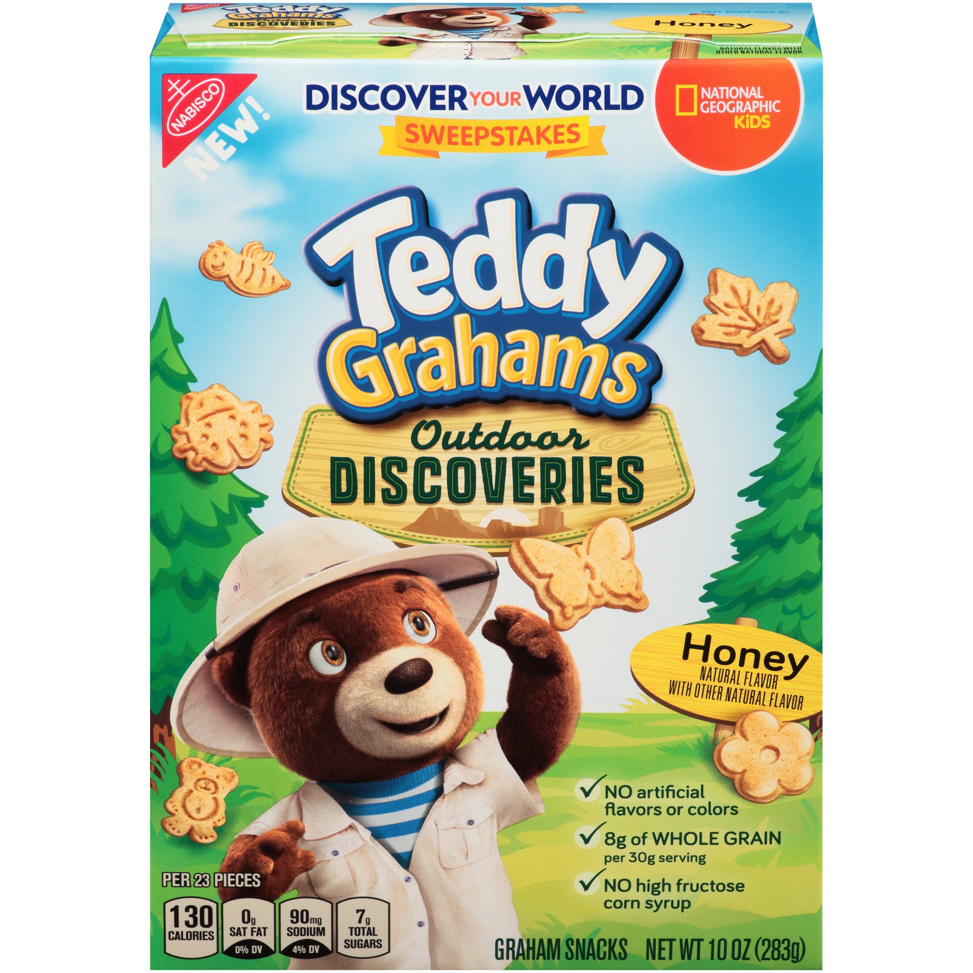 slide 1 of 5, Nabisco Teddy Grahams Outdoor Discoveries Honey Graham Snacks, 10oz box, 0.72 lb