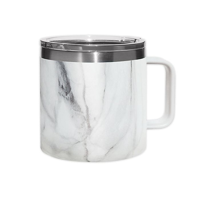 slide 1 of 2, Oggi Stainless Steel Mug with Lid - Marble, 1 ct