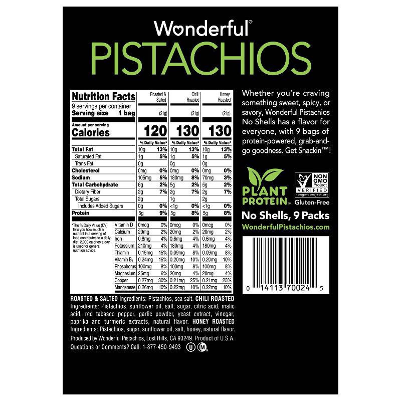 slide 4 of 4, Wonderful Shelled Pistachio Snack Variety Pack, 9 ct; 0.75 oz