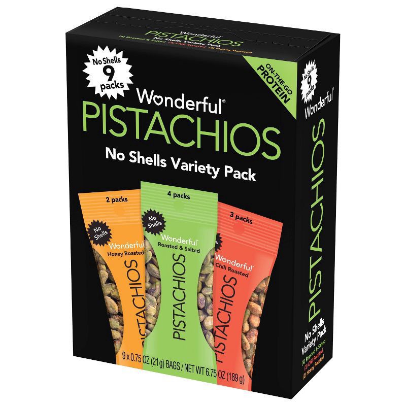 slide 2 of 4, Wonderful Shelled Pistachio Snack Variety Pack, 9 ct; 0.75 oz