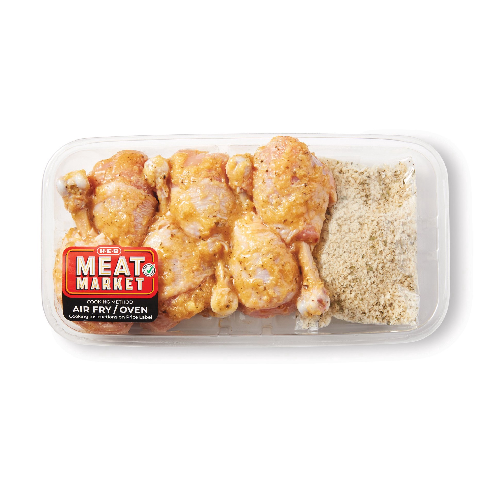 slide 1 of 1, H-E-B Meat Market Garlic Parmesan Marinated Chicken Lollipops with Italian Breadcrumbs, per lb