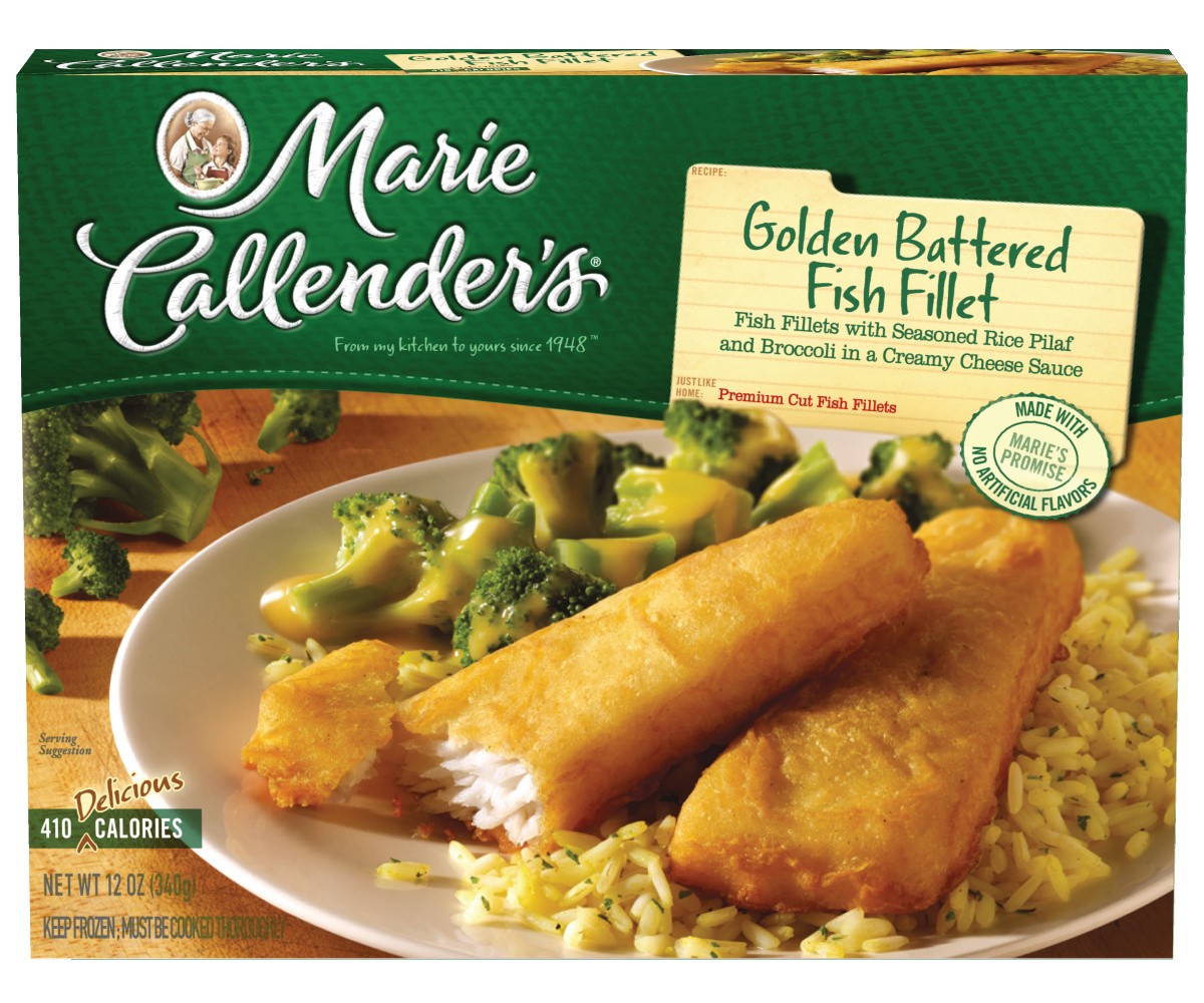 slide 1 of 4, Marie Callender's Frozen Dinner, Golden Battered Fish Filet, 12 Ounce, 12 oz