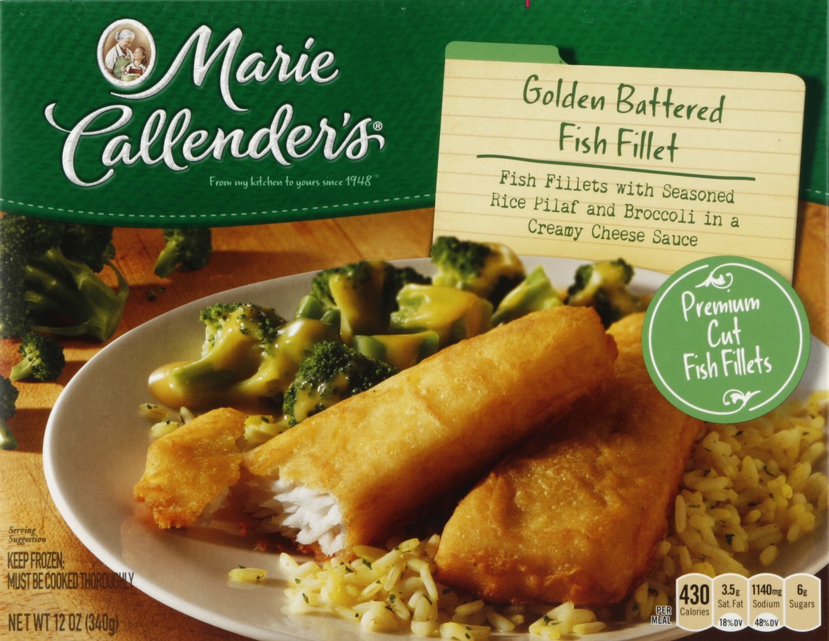 slide 3 of 4, Marie Callender's Frozen Dinner, Golden Battered Fish Filet, 12 Ounce, 12 oz