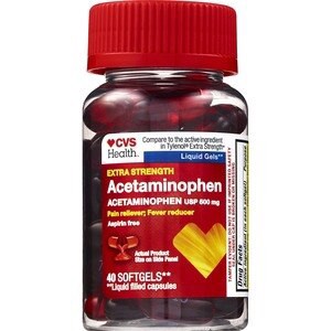 slide 1 of 1, CVS Health Extra Strength Acetaminophen 500 Mg Liquid Gels, 40 Ct, 1 ct