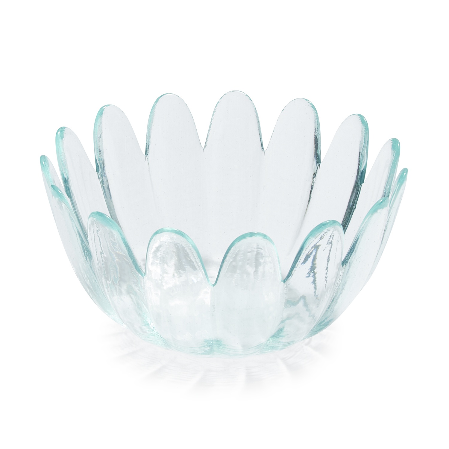 slide 1 of 1, Sur La Table Floral Glass Bowl, Blue, 1 ct