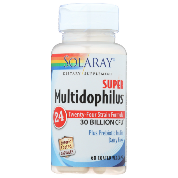 slide 1 of 1, Solaray Super Multidophilus 30 Billion Cfu 24 Strain Formula Probiotic, 60 ct