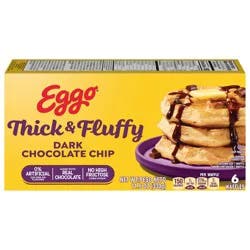Eggo Thick and Fluffy Frozen Waffles, Frozen Breakfast, Breakfast Food, Dark Chocolate Chip, 11.6oz Box, 6 Waffles