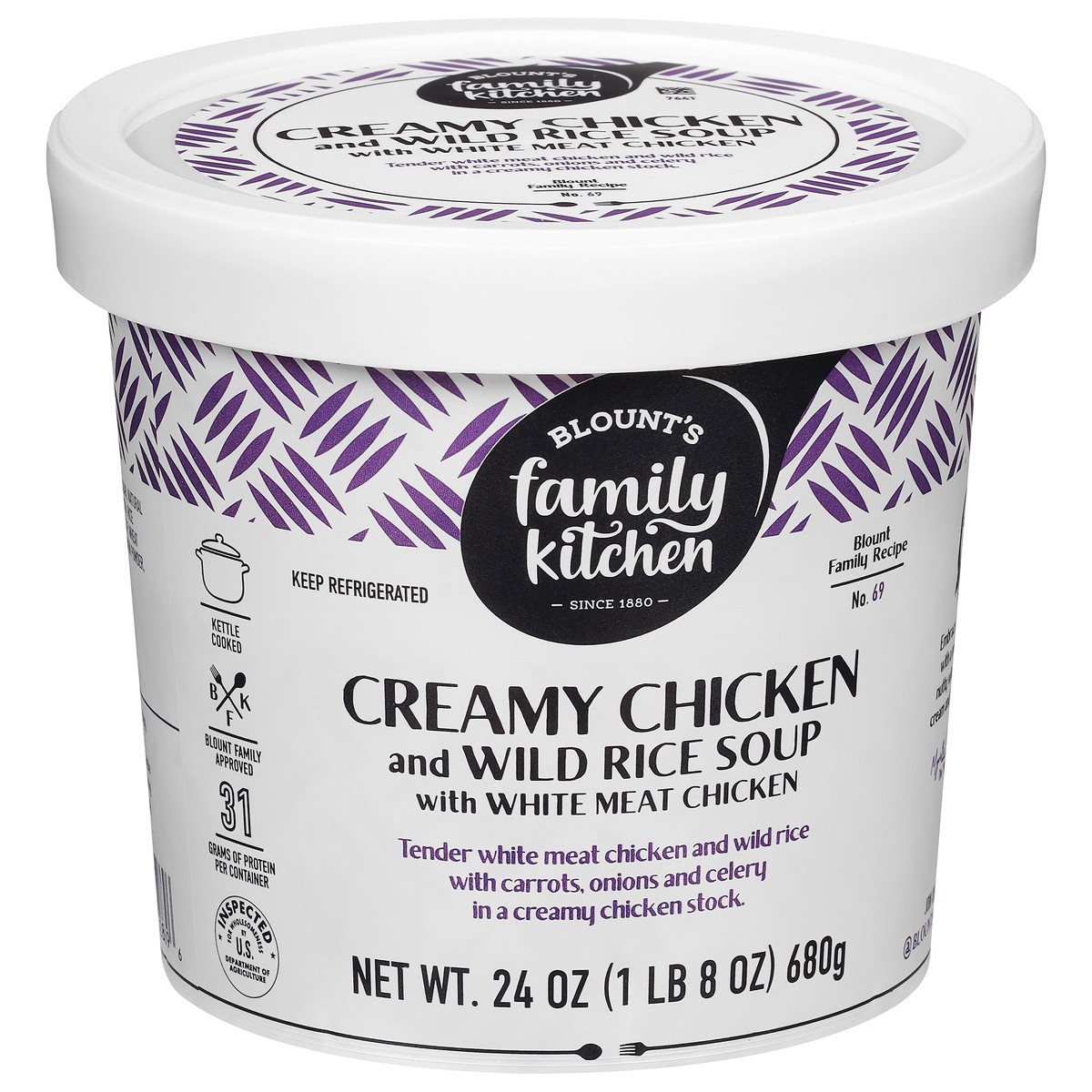 slide 13 of 13, Blount's Family Kitchen Creamy Chicken & Wild Rice Soup with White Meat Chicken, 24 oz, 24 oz
