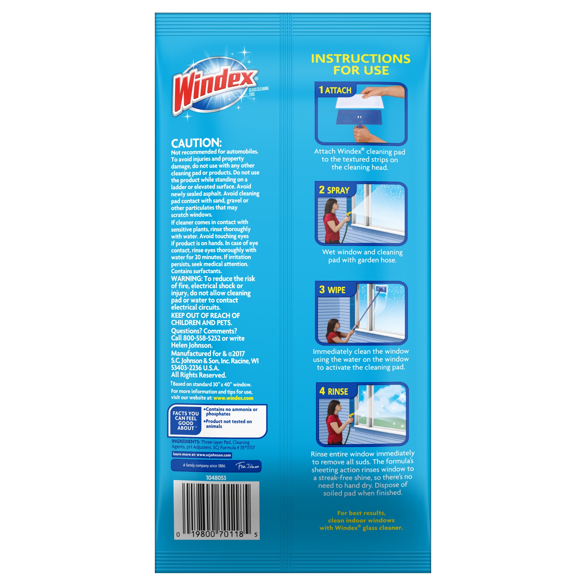 slide 2 of 5, Windex Outdoor All-in-One Glass Cleaning Tool Refill Pads, 2 ct, 2 ct