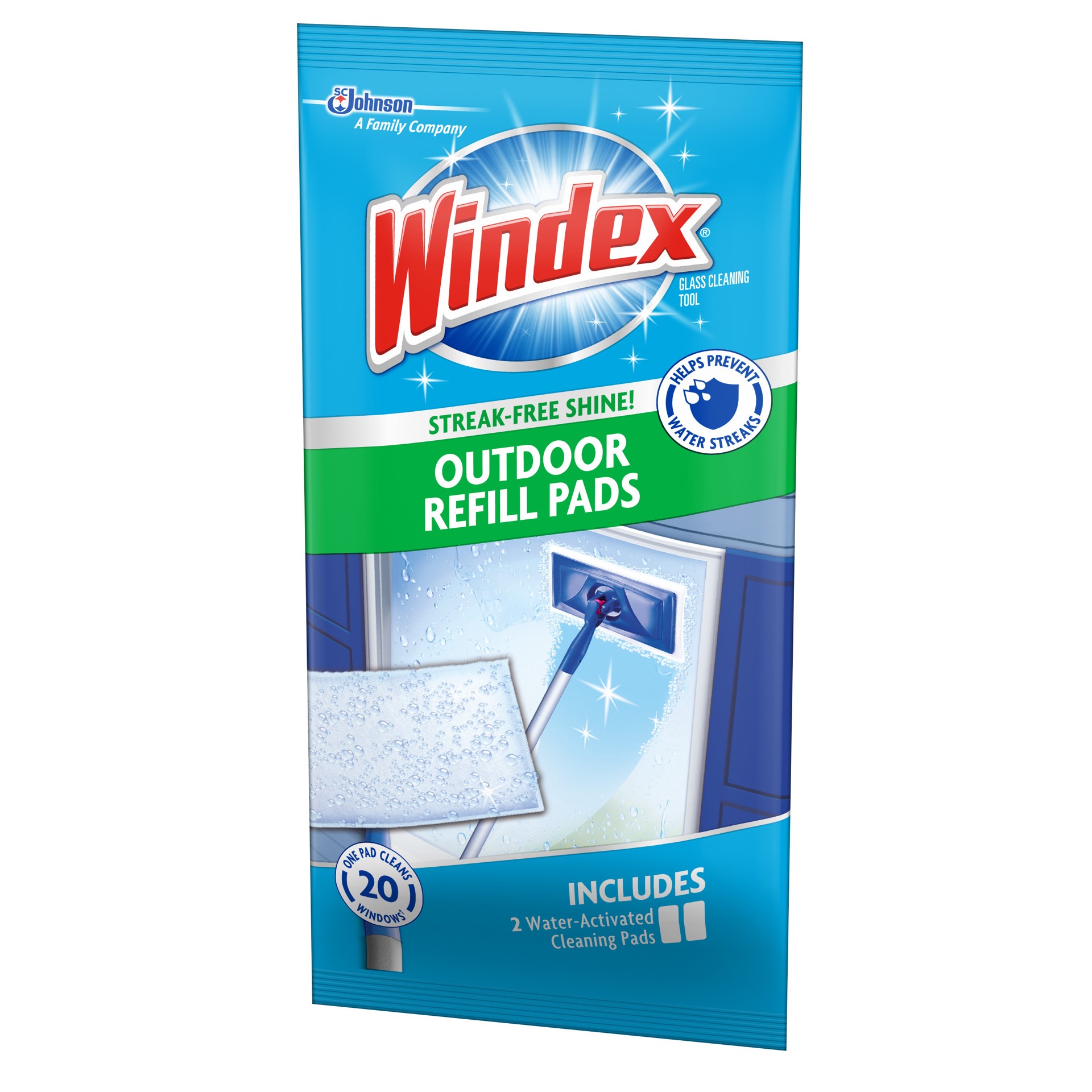 slide 4 of 5, Windex Outdoor All-in-One Glass Cleaning Tool Refill Pads, 2 ct, 2 ct