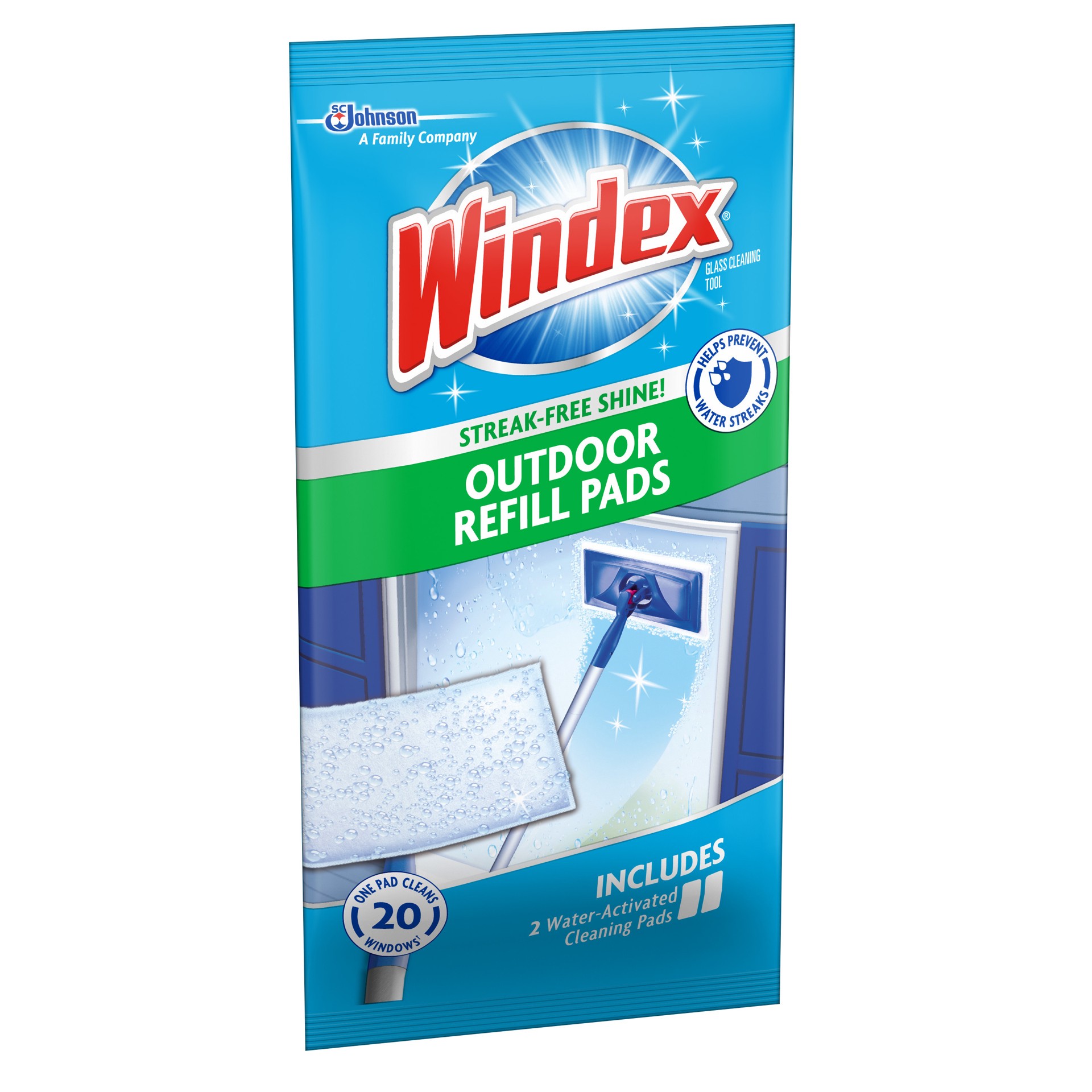 slide 5 of 5, Windex Outdoor All-in-One Glass Cleaning Tool Refill Pads, 2 ct, 2 ct