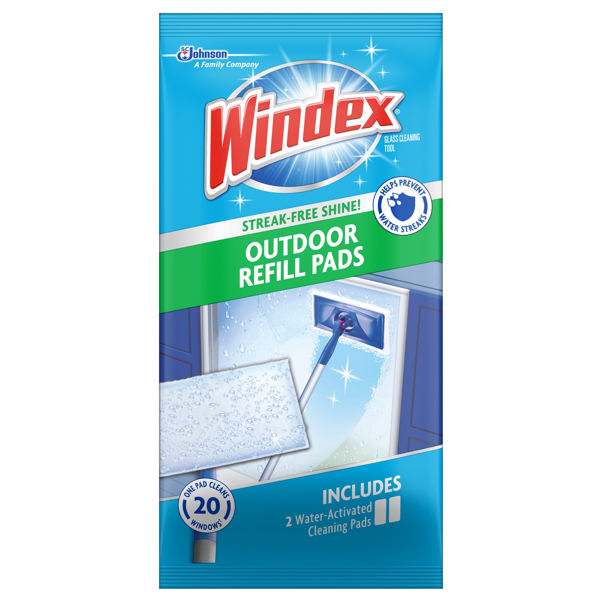 slide 1 of 5, Windex Outdoor All-in-One Glass Cleaning Tool Refill Pads, 2 ct, 2 ct