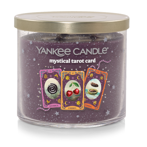 slide 1 of 1, Yankee Candle 3 Wick Candle Jar, Scented Candle With Up To 40 Hours Of Burn Time, Premium Plant Wax Blend For Consistent Long Lasting Scent From First To Last Burn, Mystical Tarot Card, 1 ct