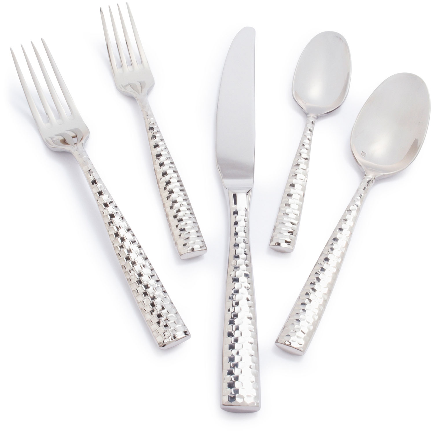 slide 1 of 1, Fortessa Lucca Faceted Flatware Sets, 1 ct