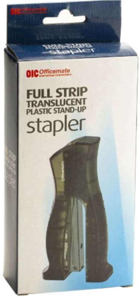 slide 1 of 1, Officemate Oic Full-Strip Plastic Transparent Stand-Up Stapler, 1 ct