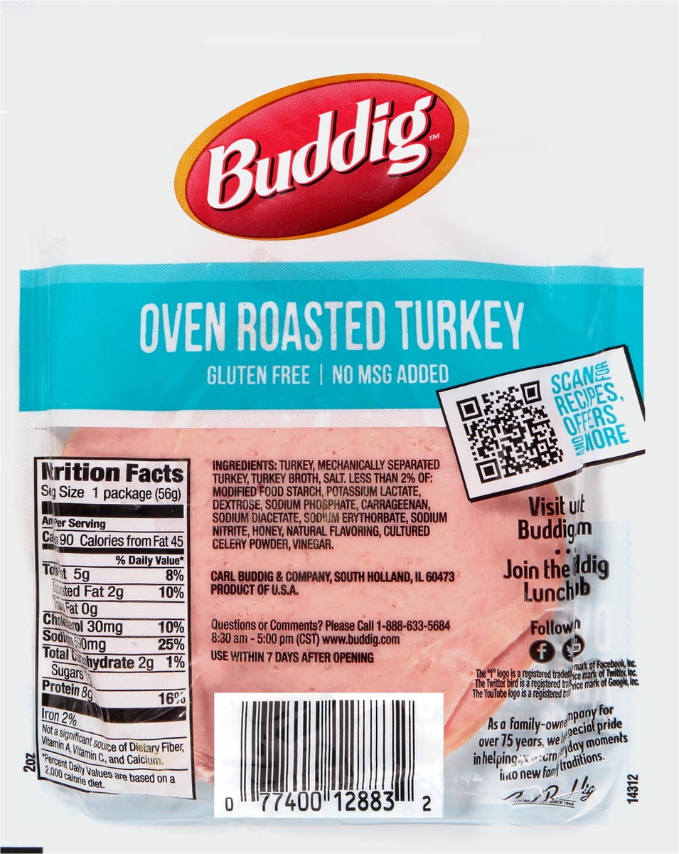 slide 3 of 7, Buddig Original Oven Roasted Turkey, 2 oz