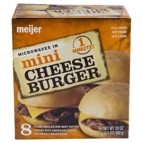 slide 1 of 3, Meijer Mini Cheeseburger, 12 oz