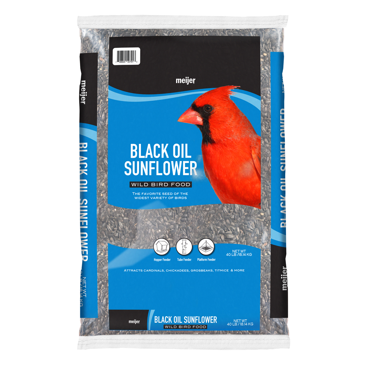 slide 1 of 5, Meijer Black Oil Sunflower Seed Wild Bird Food, 40 lb