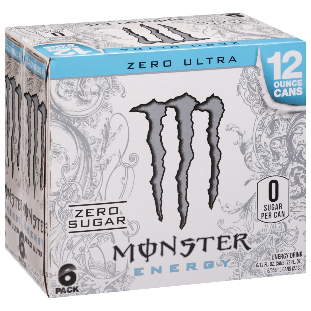 slide 2 of 11, Monster Energy Zero Ultra Zero Sugar Energy Drink, 6 ct; 12 fl oz