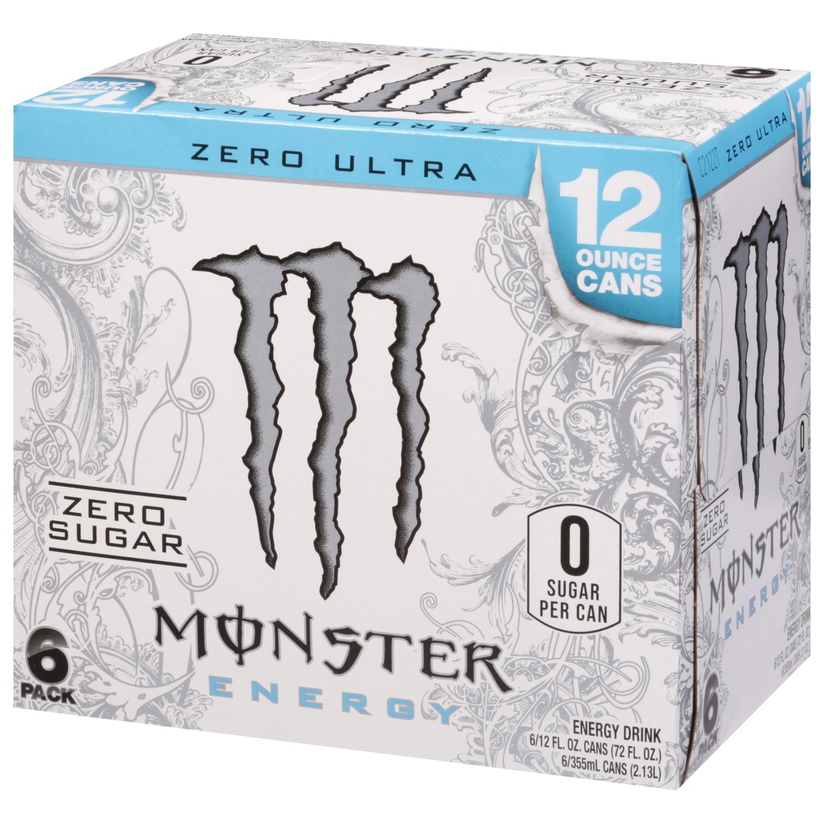 slide 3 of 11, Monster Energy Zero Ultra Zero Sugar Energy Drink, 6 ct; 12 fl oz