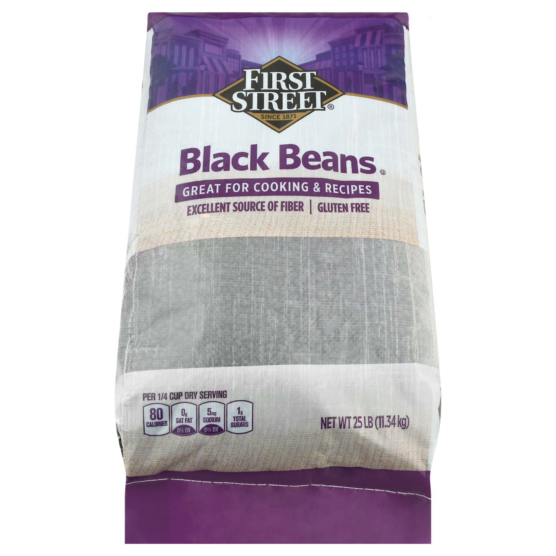 slide 1 of 1, First Street Fs/Montecito Black Bean, 25 lb