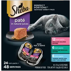 Sheba Perfect Portions Pate in Natural Juices Premium Cat Food Seafood Variety Pack 48 - 37.5 g Packs