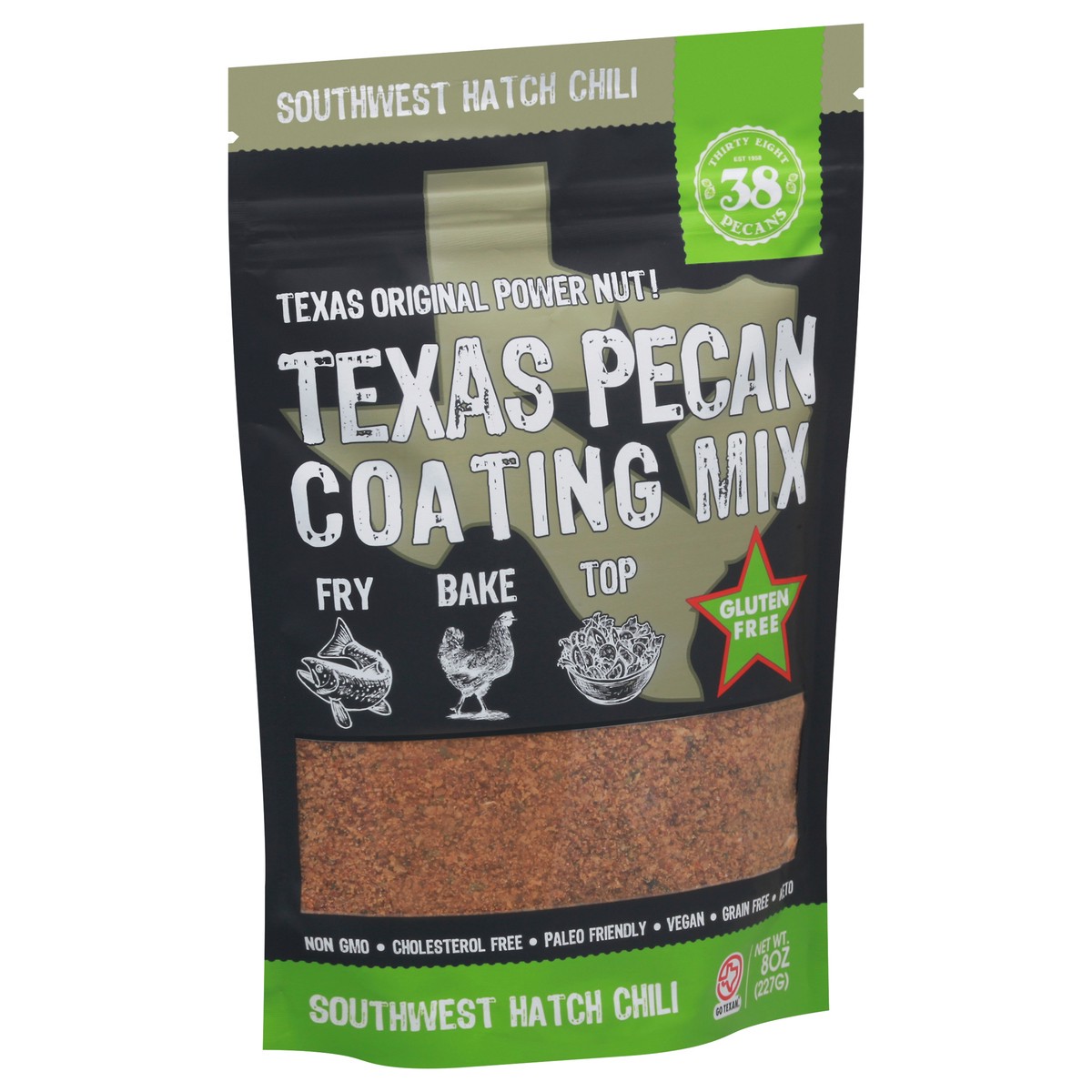 slide 5 of 14, 38 Pecans Texas Pecan Southwest Hatch Chili Coating Mix 8 oz, 8 oz