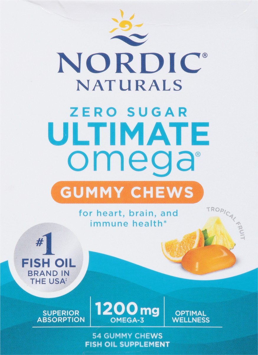 slide 9 of 9, Nordic Naturals Zero Sugar Ultimate Omega Omega-3 Tropical Fruit Gummy Chews, 1 ct