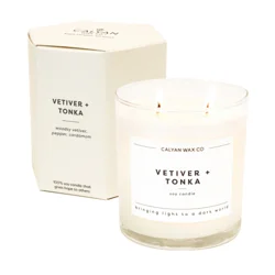 Calyan Wax Co. Vetiver & Tonka Soy Candle In Glass Tumbler