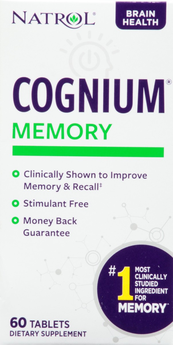 slide 10 of 14, Natrol Cognium Memory Silk Protein Hydrolysate 100mg, Dietary Supplement for Brain Health Support, 60 Tablets, 30 Day Supply, 60 ct