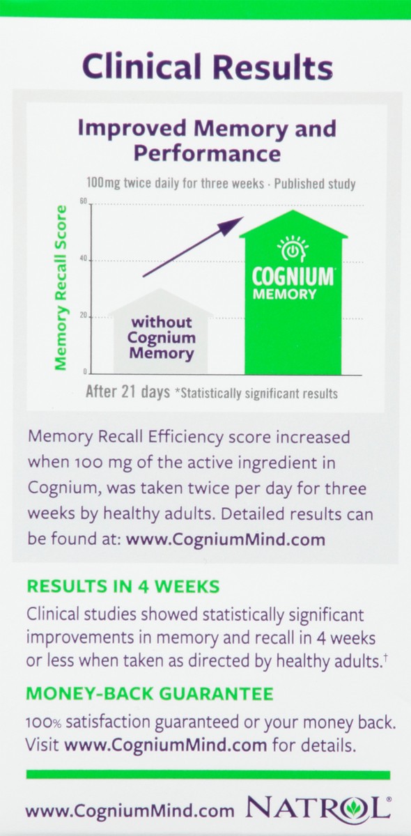 slide 14 of 14, Natrol Cognium Memory Silk Protein Hydrolysate 100mg, Dietary Supplement for Brain Health Support, 60 Tablets, 30 Day Supply, 60 ct