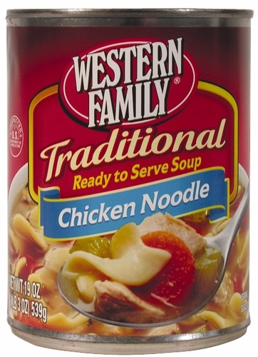 slide 1 of 1, Western Family Traditional Chicken Noodle Rts, 19 oz