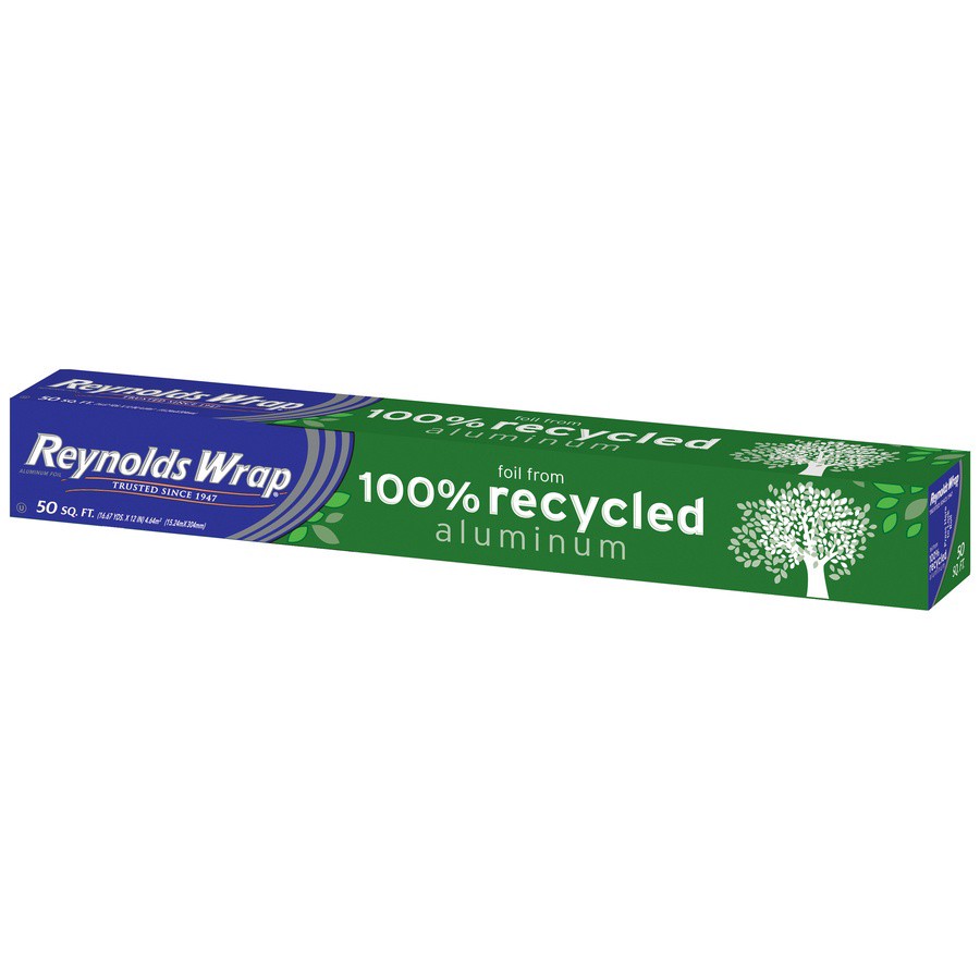 slide 3 of 3, Reynolds Wrap 100% Recycled Aluminum Foil, 50 sq ft