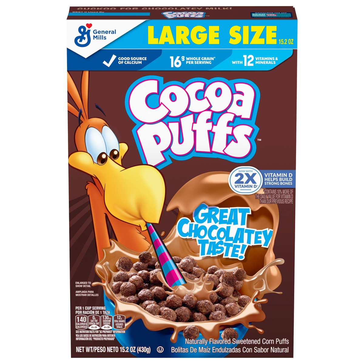 slide 1 of 9, Cocoa Puffs, Chocolate Breakfast Cereal with Whole Grains, 15.2 oz, 15.2 oz