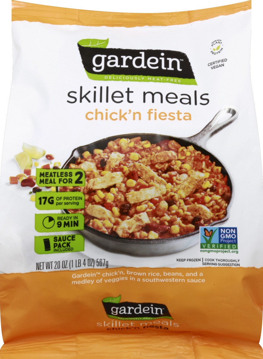 slide 5 of 6, Gardein Skillet Meal Plant-Based Chick'n Fiesta, Vegan, Frozen, 20 oz., 20 oz