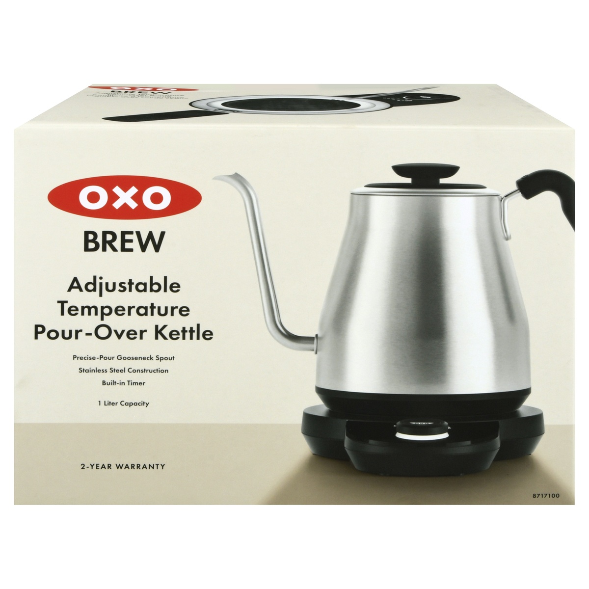 slide 1 of 8, OXO Brew Adjustable Temperature Electric Gooseneck Stainless Steel Kettle, 1 ct