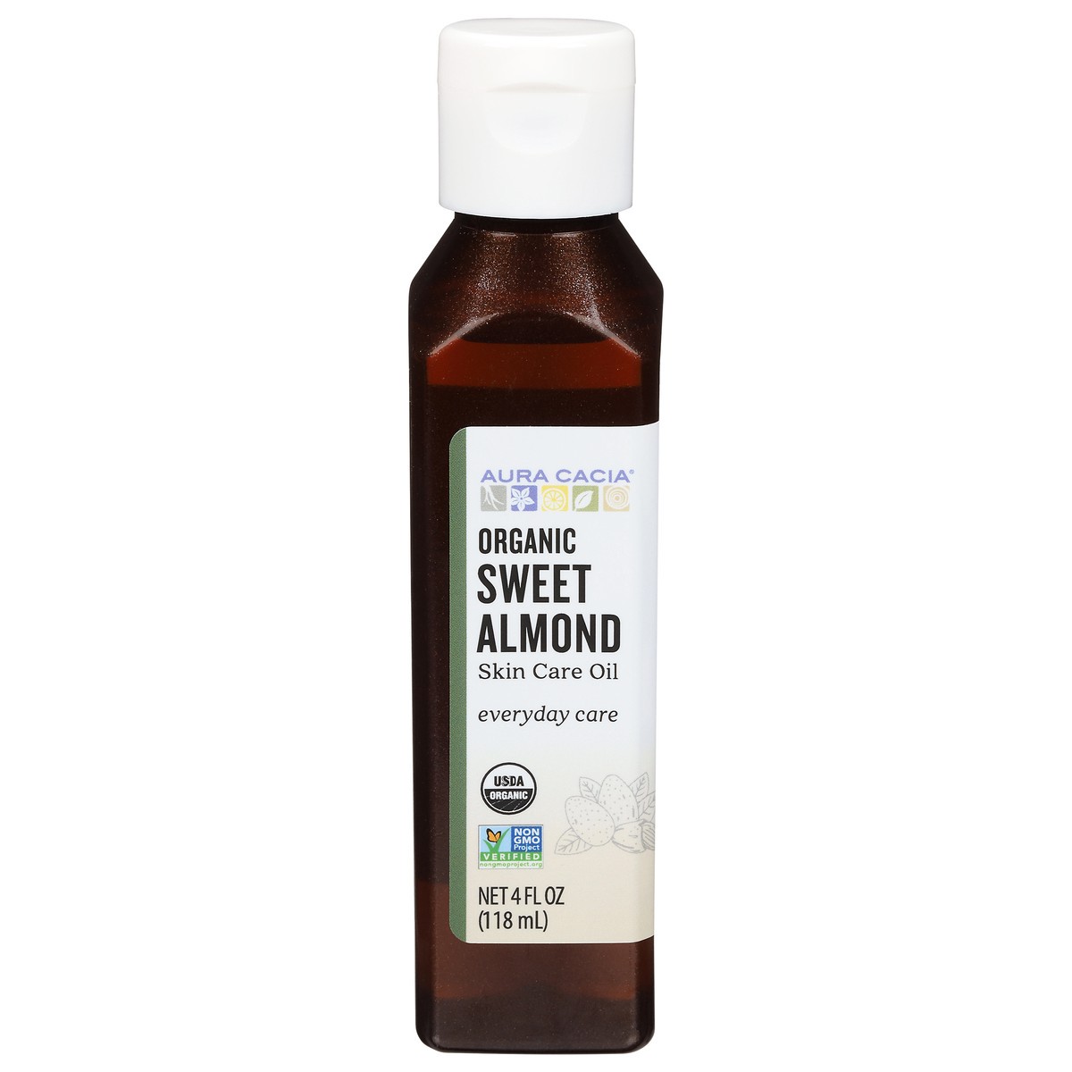 slide 1 of 4, Aura Cacia Sweet Almond Organic Skin Care Oil, 4 oz