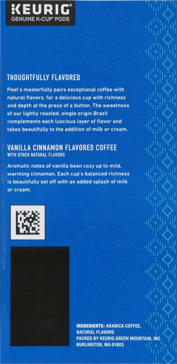 slide 2 of 9, Peet's Coffee Vanilla Cinnamon Coffee 22 - 0.33 oz K-Cup Pods, 22 ct