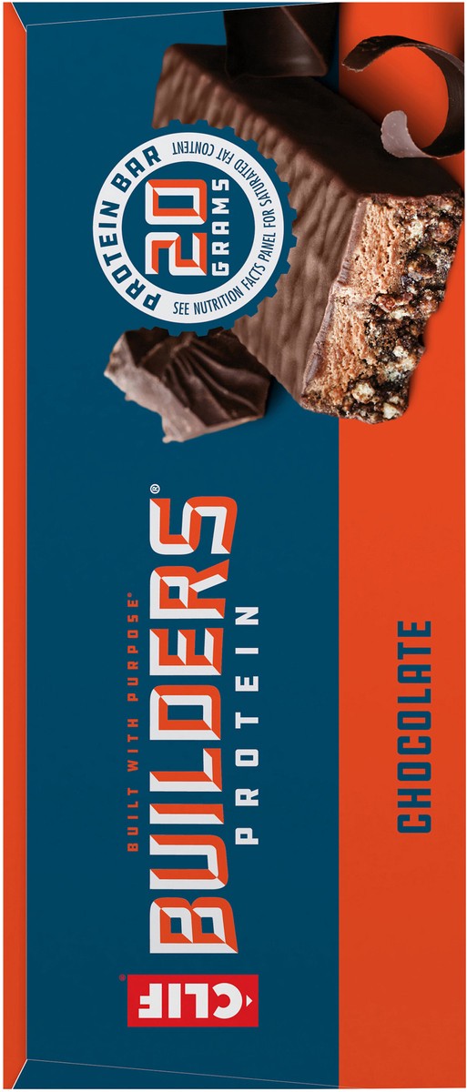 slide 7 of 9, CLIF Builders - Chocolate Flavor - Protein Bars - Gluten-Free - Non-GMO - Low Glycemic - 20g Protein - 2.4 oz. (6 Pack), 6 ct