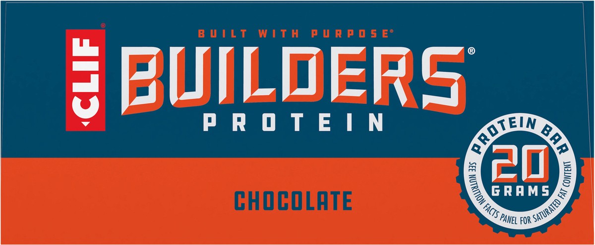 slide 9 of 9, CLIF Builders - Chocolate Flavor - Protein Bars - Gluten-Free - Non-GMO - Low Glycemic - 20g Protein - 2.4 oz. (6 Pack), 6 ct
