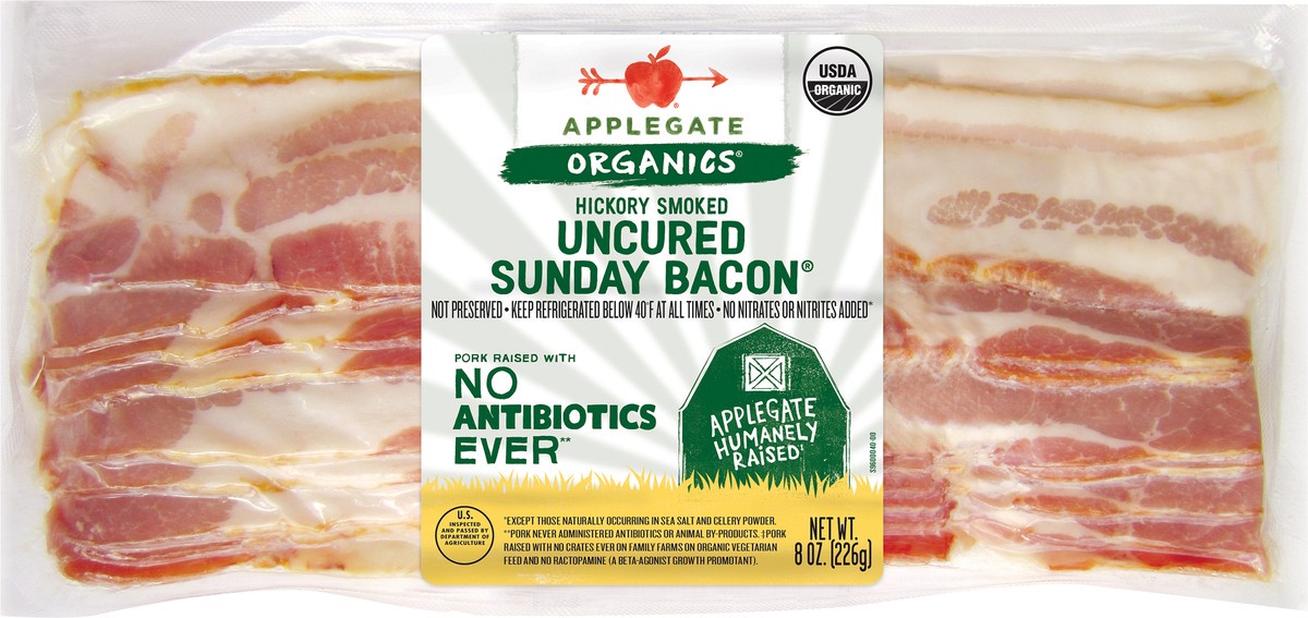 slide 1 of 7, Applegate Sunday Bacon, 8 oz