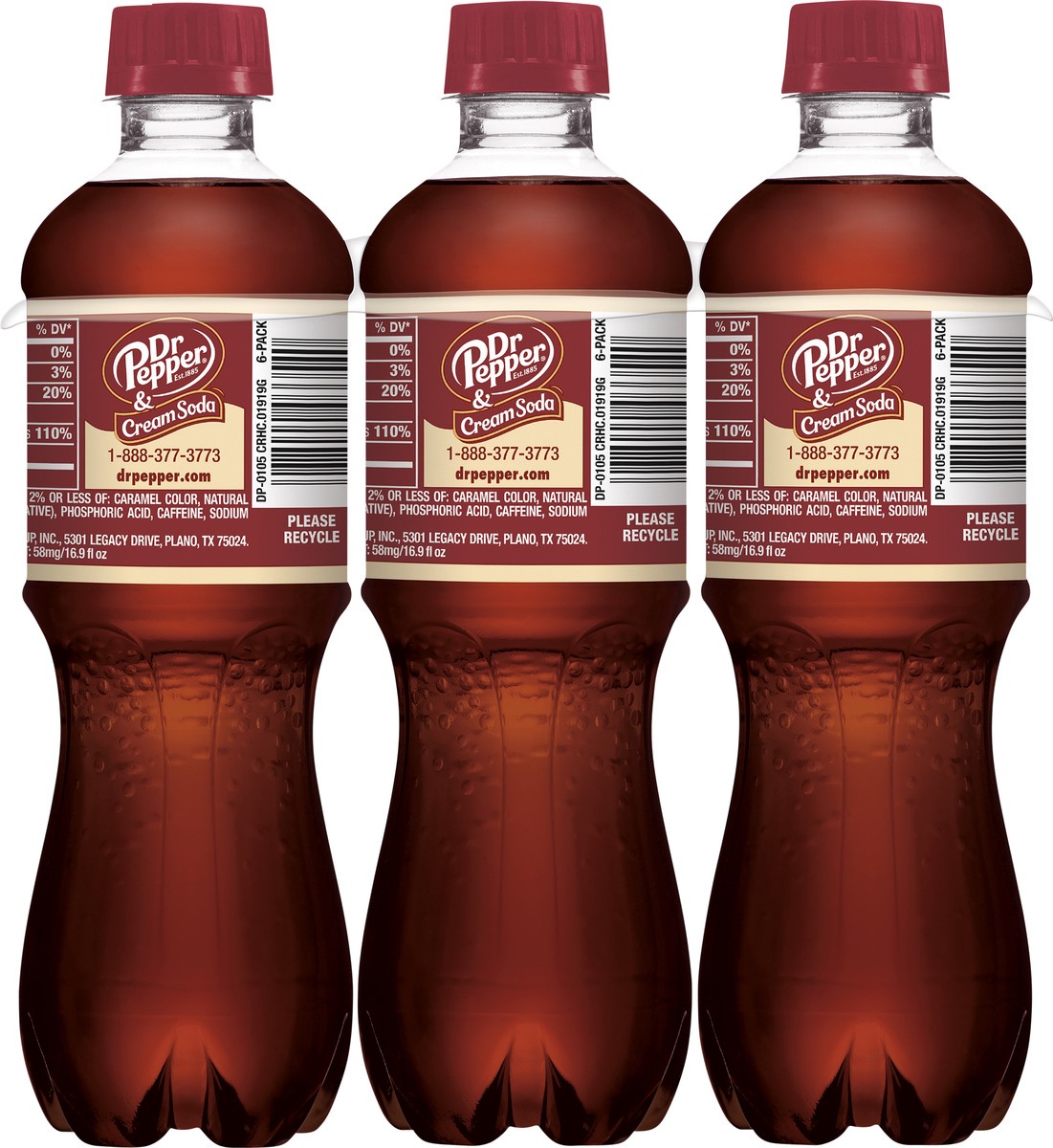 slide 4 of 7, Dr Pepper Cream Soda 6-16.9 fl oz Bottles, 6 ct; 16.9 fl oz